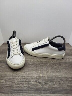 Tory Sport Shoes Womens 6.5 Low Top Sneakers White Leather Lace Up Casual